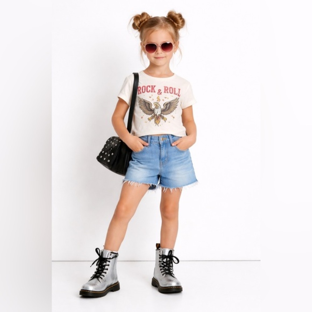 Dr. Martens 1460 T Kids Silver Reptile Emboss Boots Size US 8 EU 24 NWT